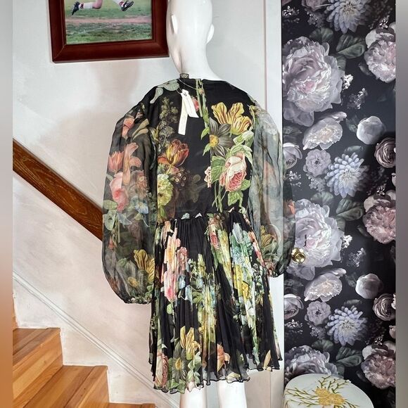 Anthropologie Pankaj & Nidhi Long-Sleeve V-Neck
Cutout Mini Dress/ size M - Picture 8 of 9